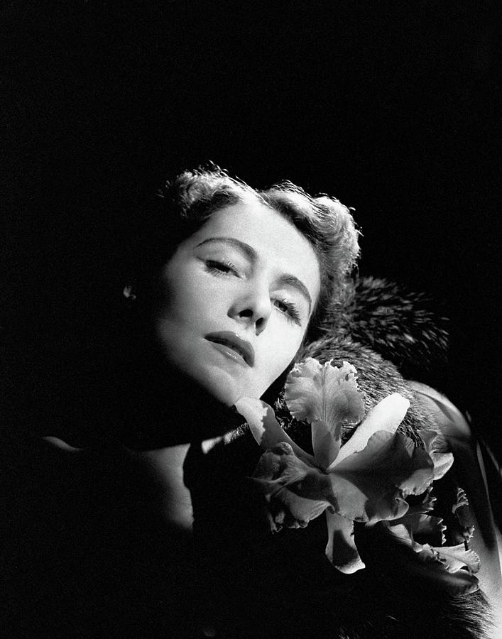 Clare Boothe Luce With An Orchid Photograph by Horst P. Horst