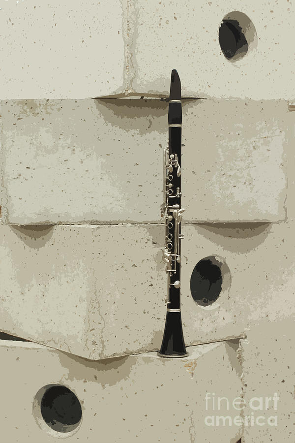 Clarinet With Concrete Photograph