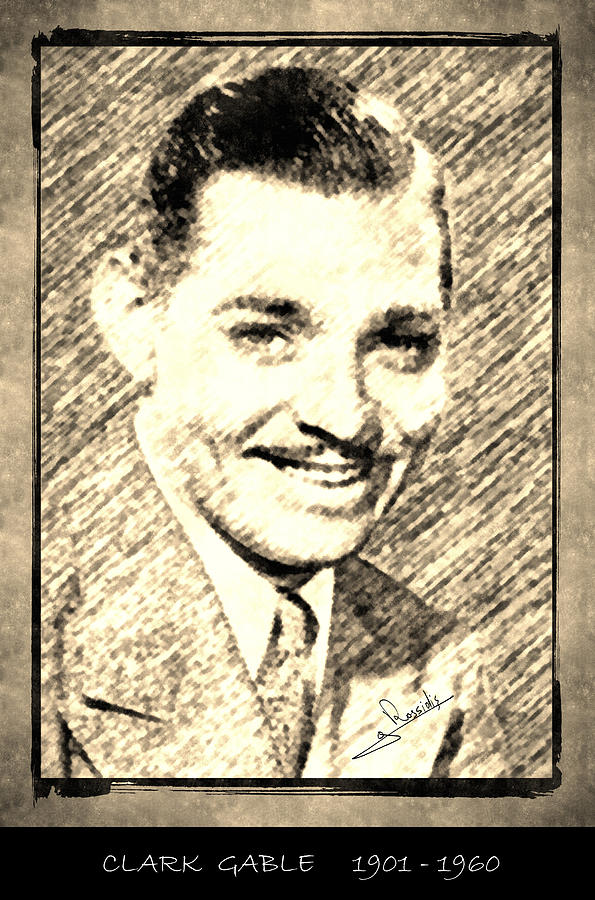 Clark Gable Drawing by George Rossidis