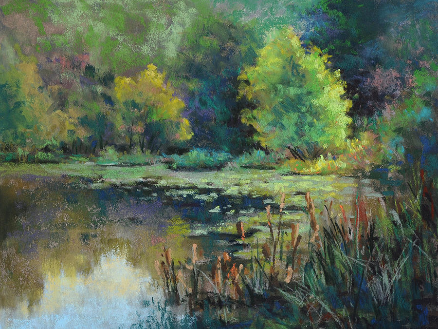 Clark Pond Pastel by Cristine Sundquist - Fine Art America