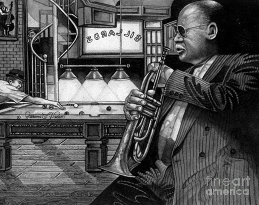 Jazz Clark Terry Painting by JL Vaden