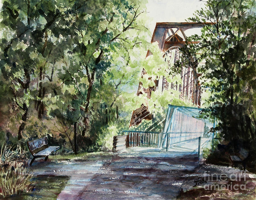 Rural Scene Painting - Clarksville Greenway by Janet Felts