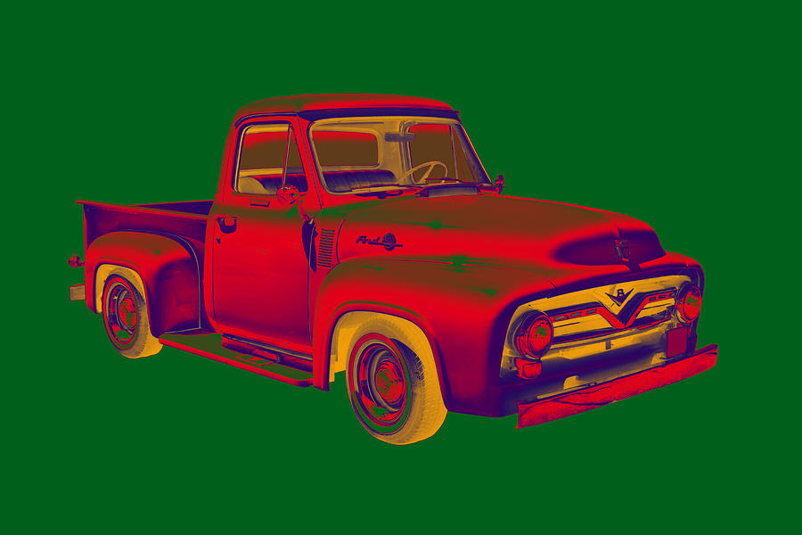 Classic 1955 F100 Ford Pickup Truck Popart Photograph by Keith Webber Jr