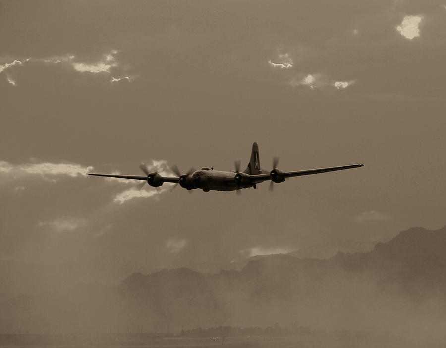 Classic B-29 Bomber Aircraft In Flight Photograph