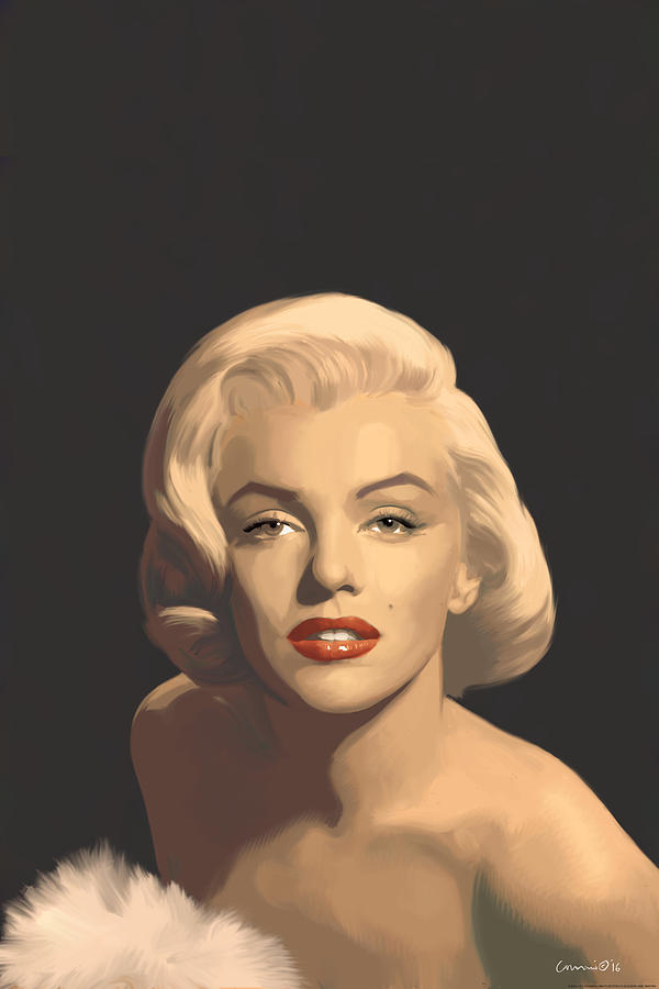 Marilyn Monroe Painting - Classic Beauty In Graphic Gray by Chris Consani