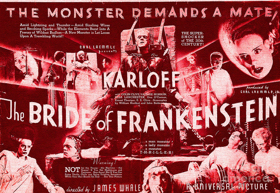 Classic Bride of Frankenstein poster Digital Art by Vintage Collectables