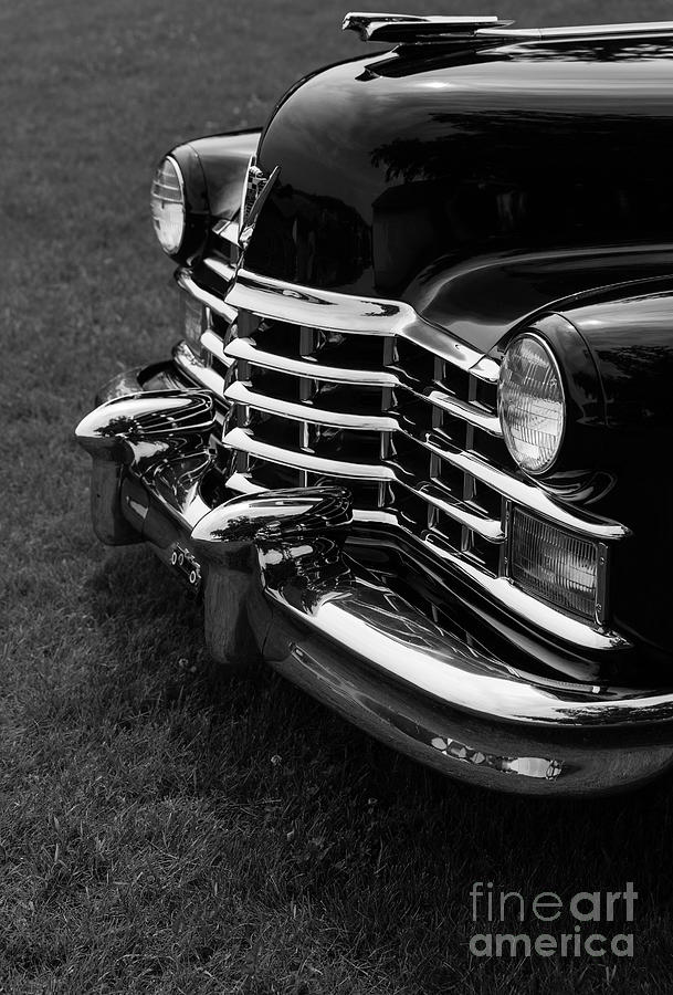 Classic Cadillac Sedan Black and White Photograph by Edward Fielding