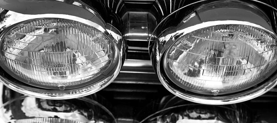 Classic car grill and lights Photograph by Mick Flynn
