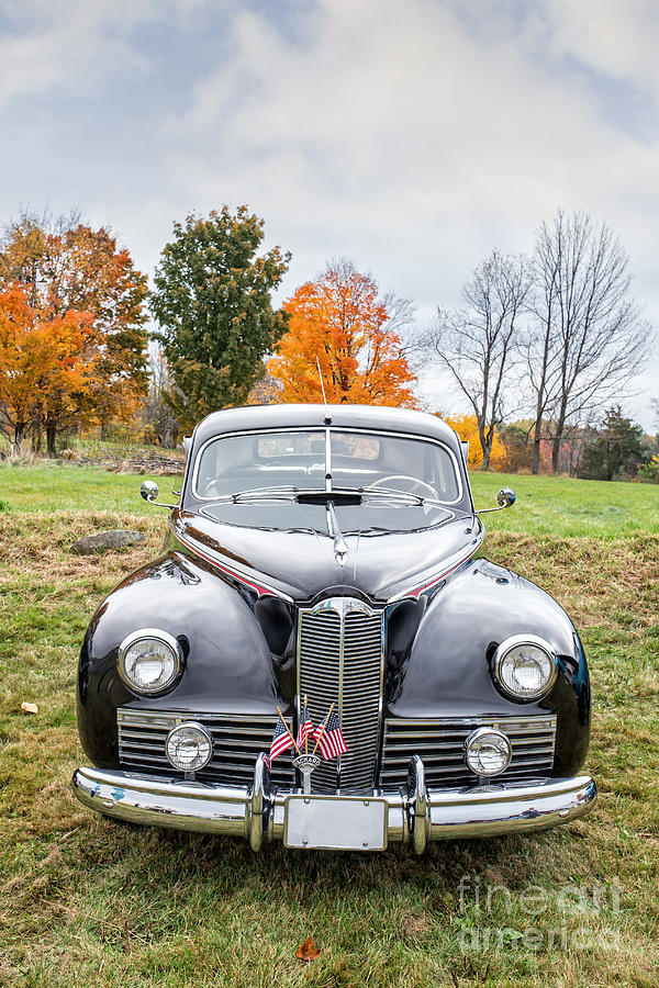 Classic Car in Autumn Farm Field Photograph by Edward Fielding