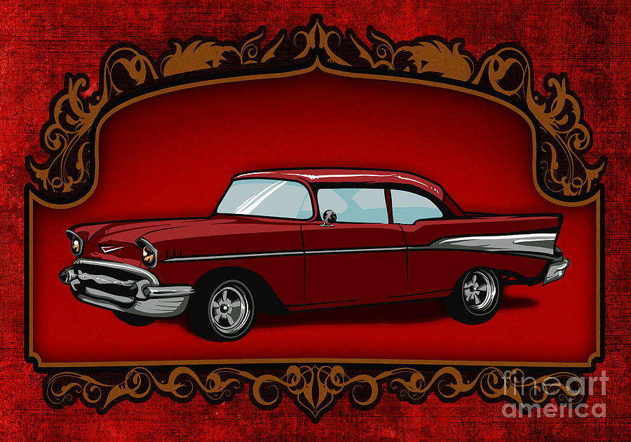 Vintage Digital Art - Classic Cars 01 by Peter Awax
