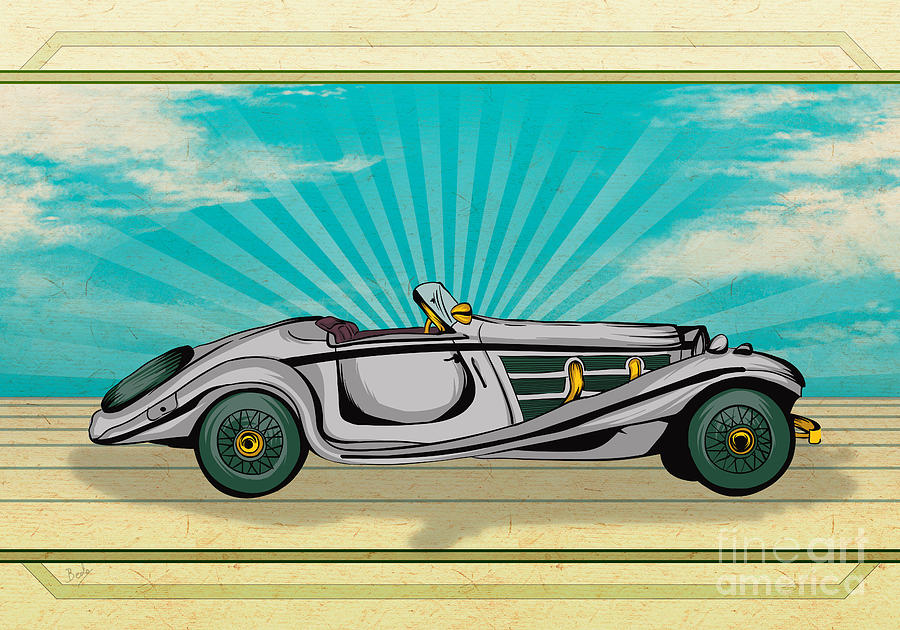 Vintage Digital Art - Classic Cars 02 by Peter Awax