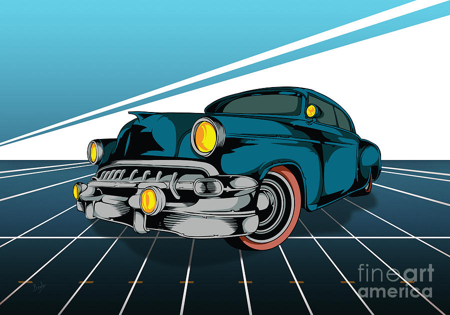 Vintage Digital Art - Classic Cars 03 by Peter Awax