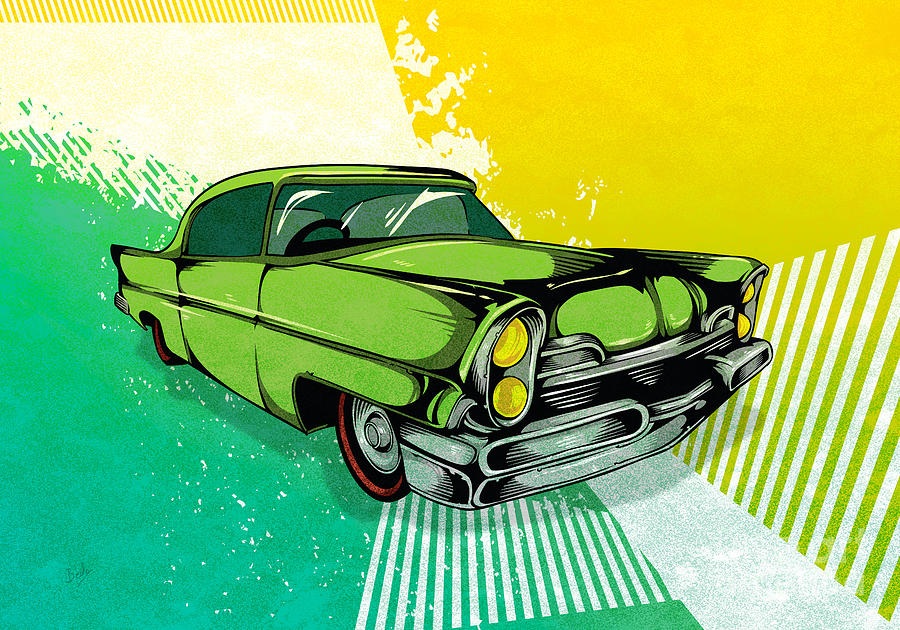 Vintage Digital Art - Classic Cars 04 by Peter Awax