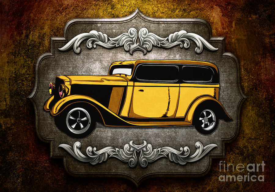 Vintage Digital Art - Classic Cars 06 by Peter Awax