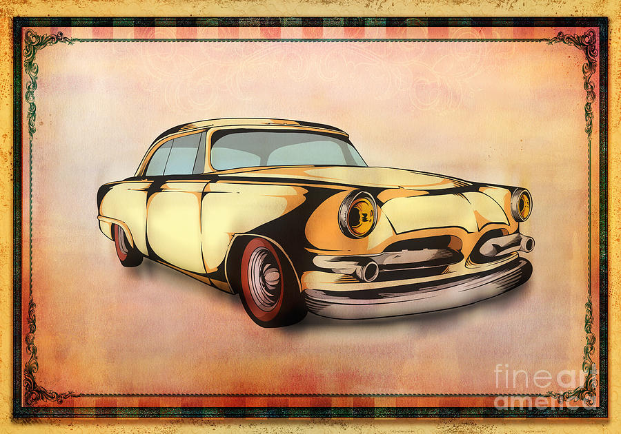 Vintage Digital Art - Classic Cars 08 by Peter Awax