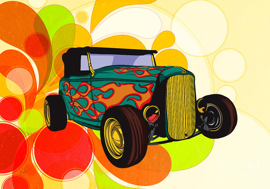 Vintage Digital Art - Classic Cars 09 by Peter Awax