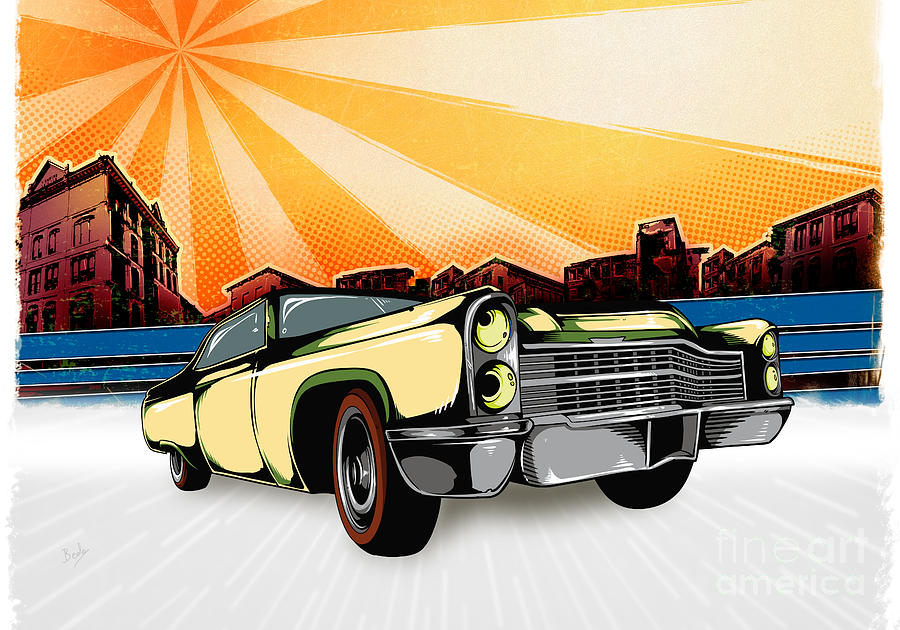 Vintage Digital Art - Classic Cars 10 by Peter Awax