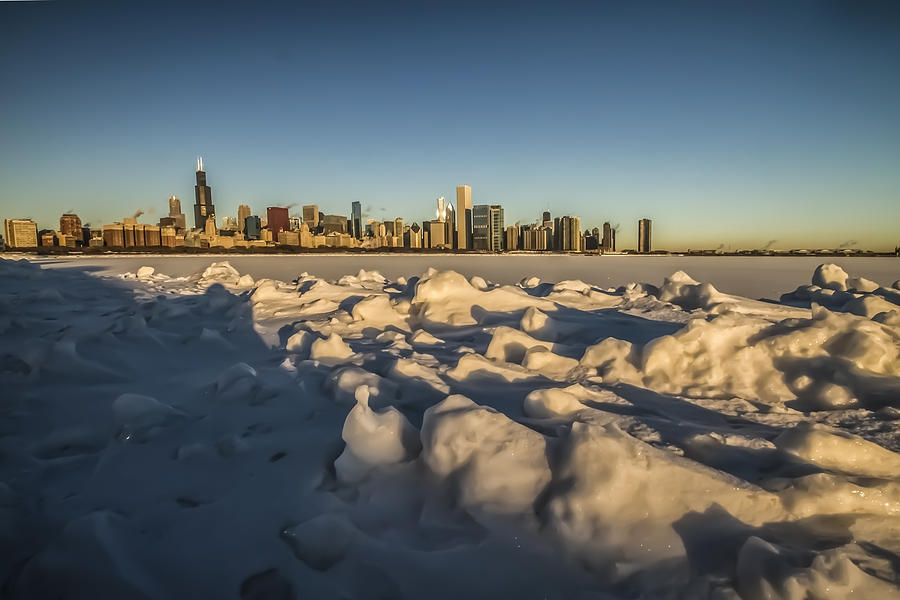 Classic Chicago skyline view on cold winter morning Photograph by Sven Brogren