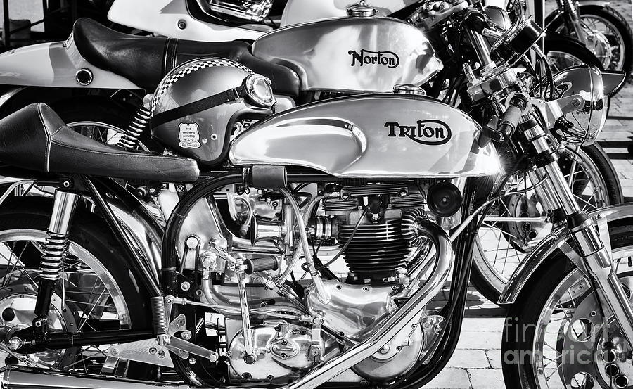 Classic Chrome Cafe Racer Motorcycles Photograph by Tim Gainey