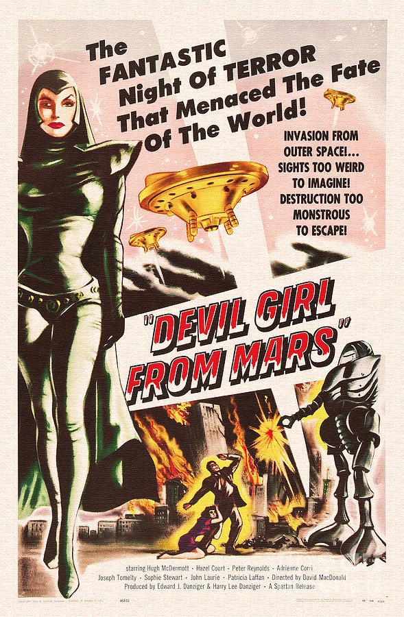 Classic devil girl from mars poster Painting by Vintage Collectables