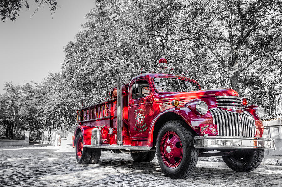 Transportation Photograph - Classic Fire Engine  by DCat Images