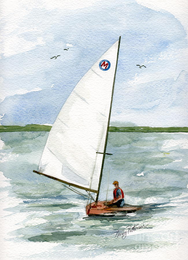 Classic Moth Boat Painting by Nancy Patterson