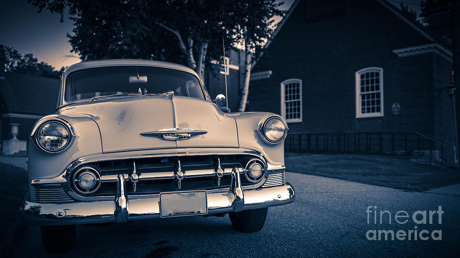 Classic old Chevy car at night Photograph by Edward Fielding