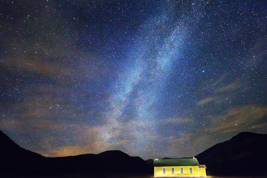 Classic Old Yellow School House Milky Way Sky Photograph by James BO Insogna