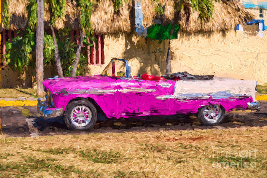 Classic Pink American car Photograph by Les Palenik