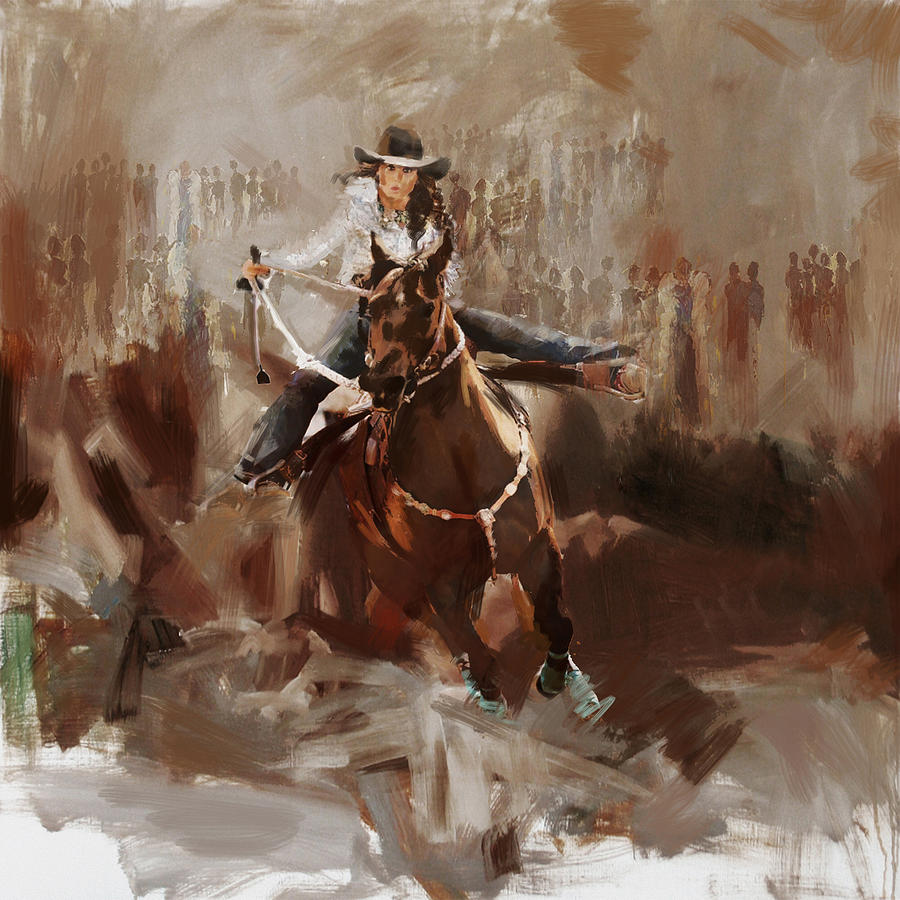 Classic Rodeo 1b Painting by Maryam Mughal