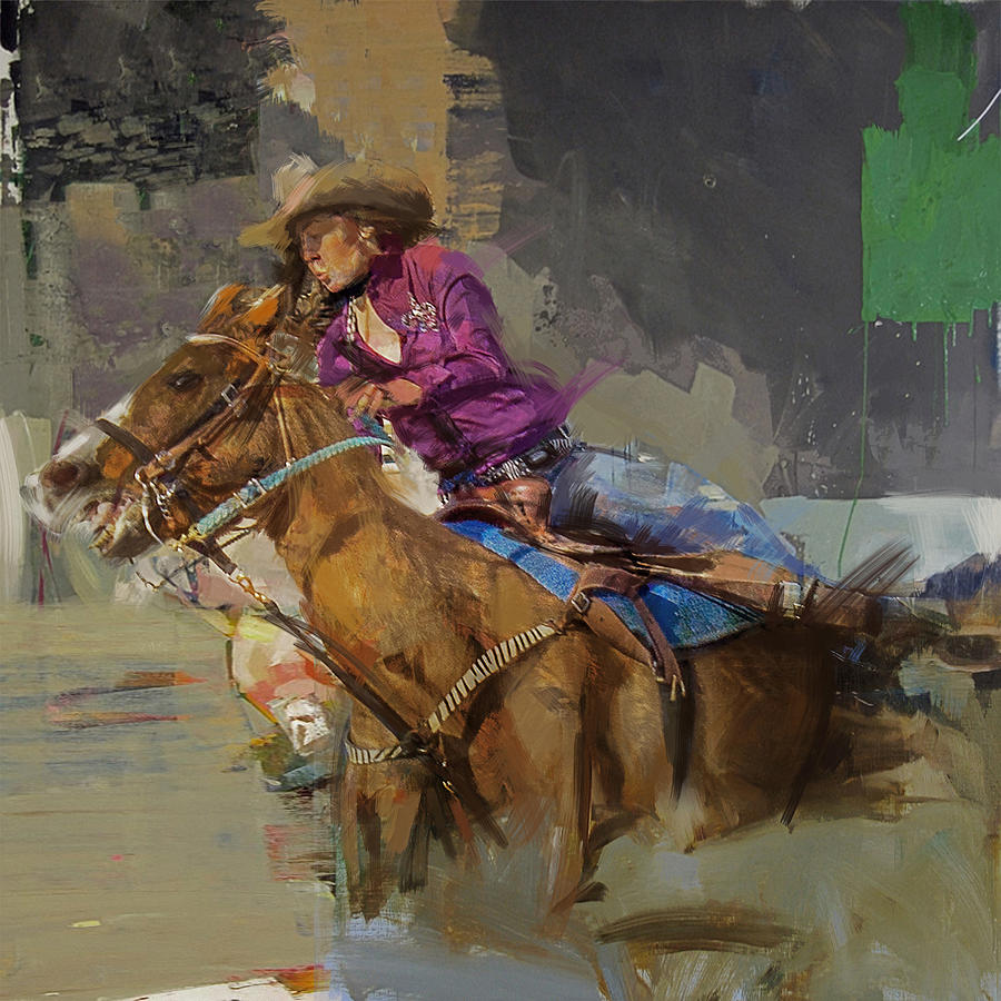 Austin Painting - Classic Rodeo 3b by Maryam Mughal