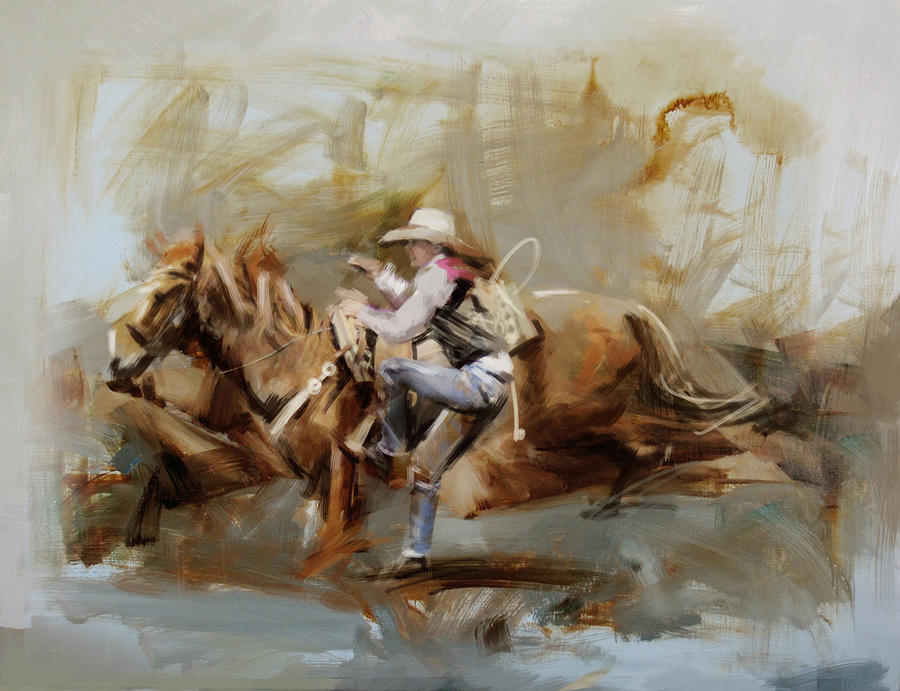 Classic Rodeo 5b Painting by Maryam Mughal
