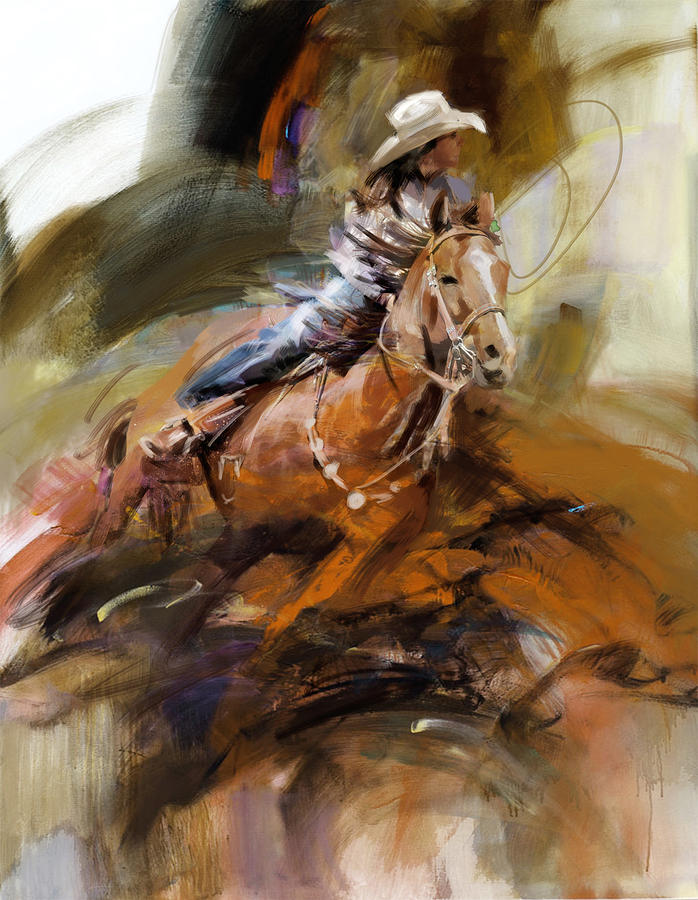 Classic Rodeo 6b Painting by Maryam Mughal