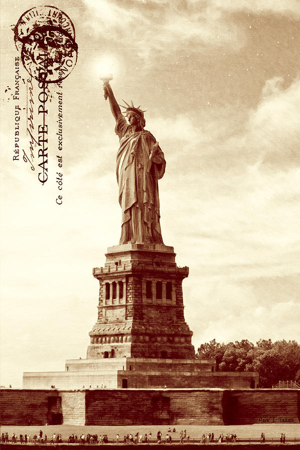 Classic Statue of Liberty - Sepia Tone Photograph by Mark Tisdale