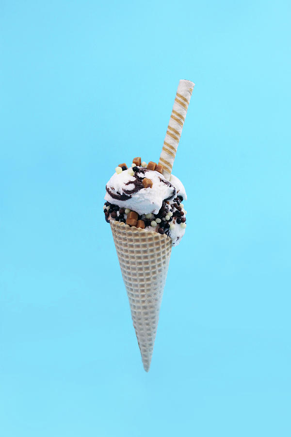 Classic Summer Ice Cream With Flake Photograph by Kelly Bowden