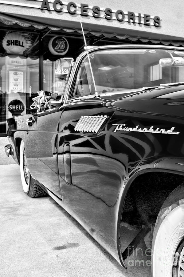 Classic Thunderbird BW Photograph by Lawrence Burry