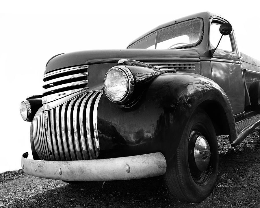Classic Truck In Black And White Photograph by Ann Powell