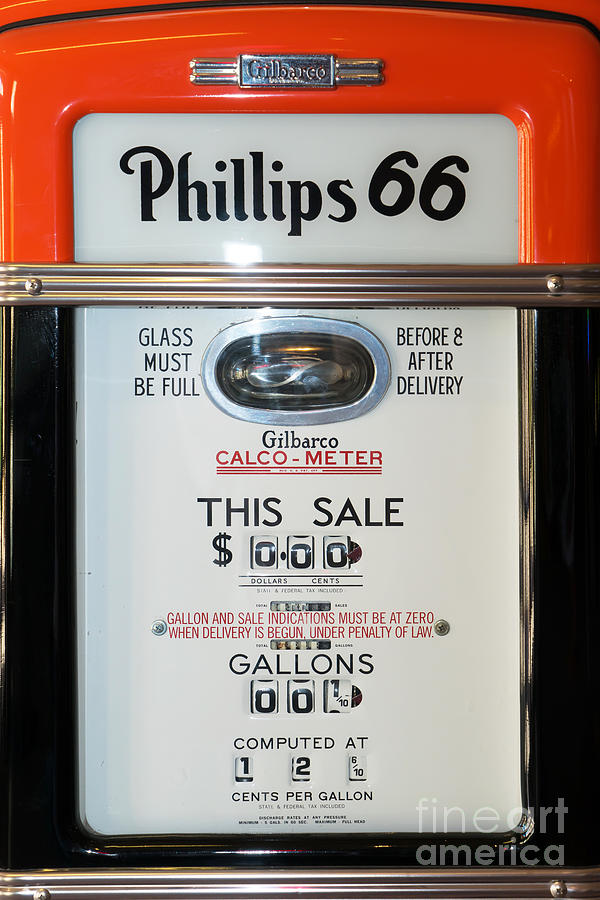 Classic Vintage Gilbarco Phillips 66 Gas Pump DSC02746 Photograph by Wingsdomain Art and Photography