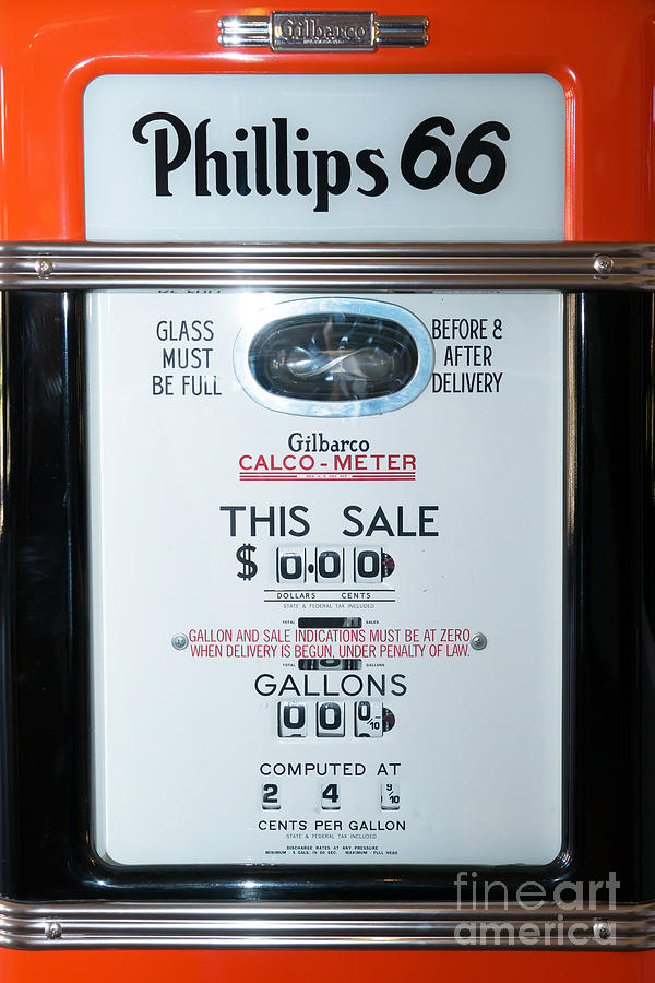 Classic Vintage Gilbarco Phillips 66 Gas Pump DSC02751 Photograph by Wingsdomain Art and Photography