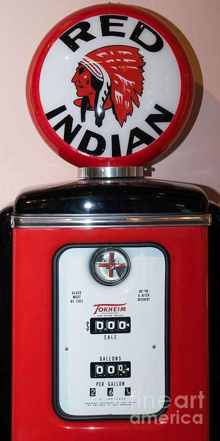 Classic Vintage Tokheim Red Indian Gas Pump DSC02740 Photograph by Wingsdomain Art and Photography