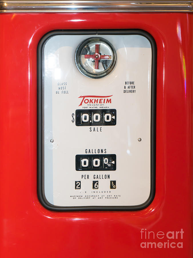 Classic Vintage Tokheim Red Indian Gas Pump DSC02741 Photograph by Wingsdomain Art and Photography