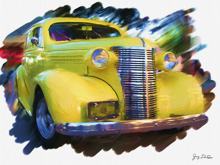 Classic yellow car  Photograph by Gary De Capua