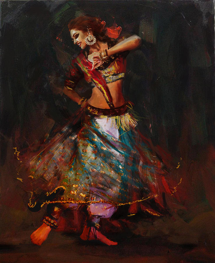 Classical Dance Art 15B Painting by Maryam Mughal