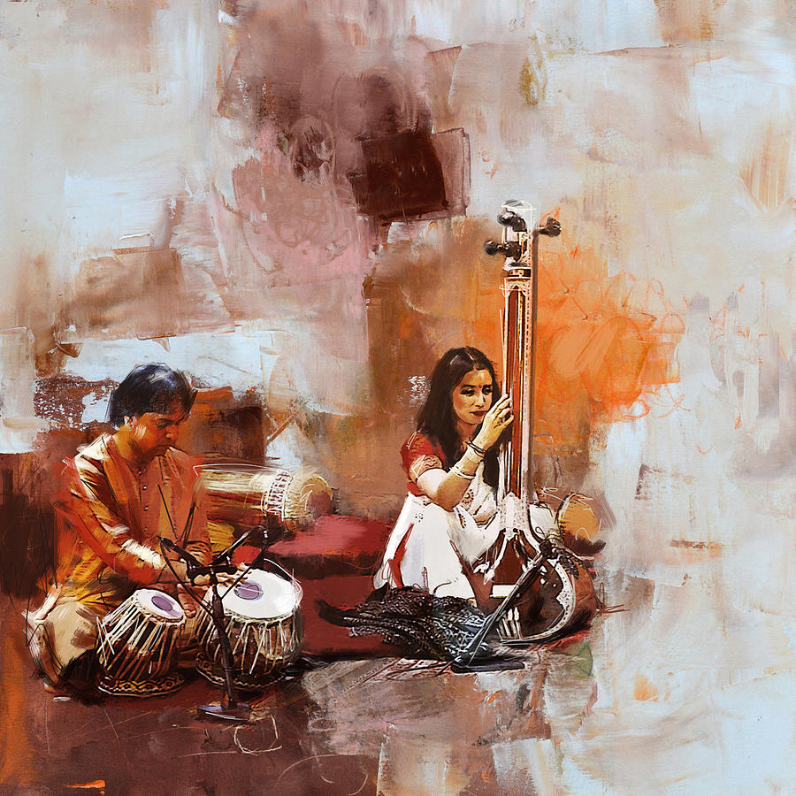 Zakir Painting - Classical Dance Art 17 by Maryam Mughal