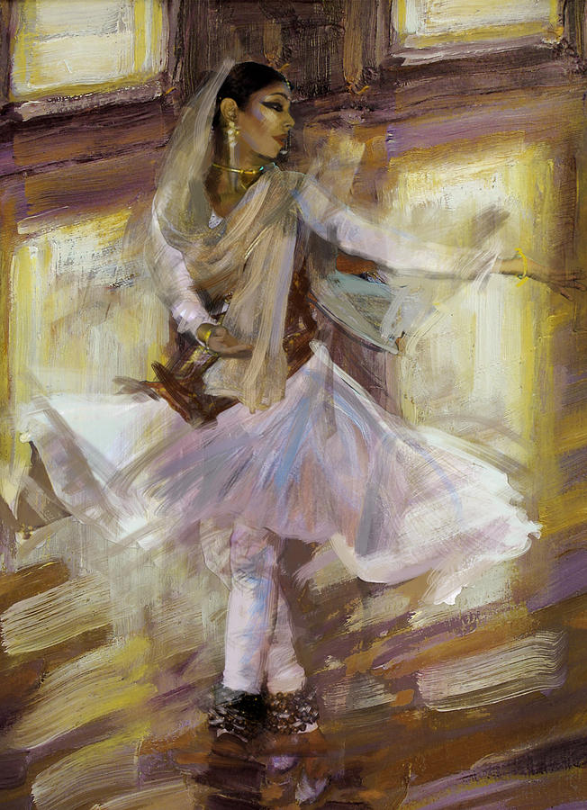 Classical Dance Art 4B Painting by Maryam Mughal