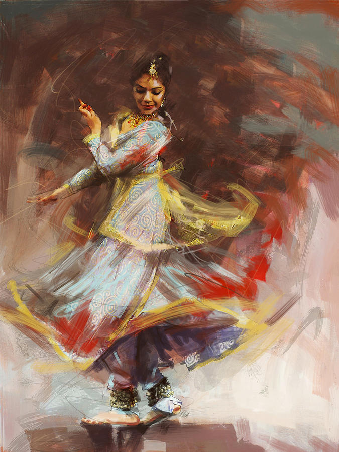 Classical Dance Art 8 Painting by Maryam Mughal