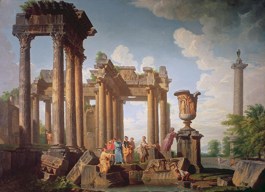 Ruins Photograph - Classical Scene by Giovanni Paolo Panini