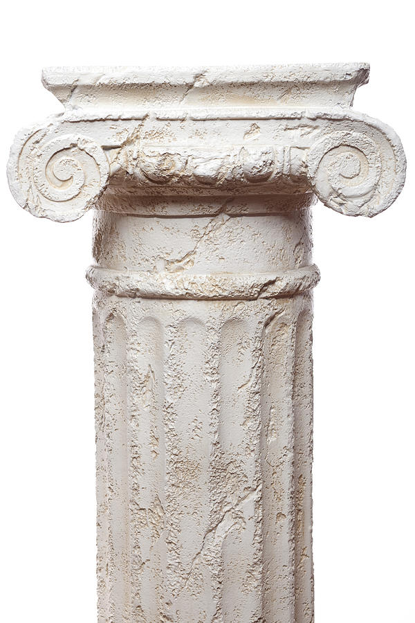 Classical scroll architectural pillar against white backdrop Photograph by Greg801
