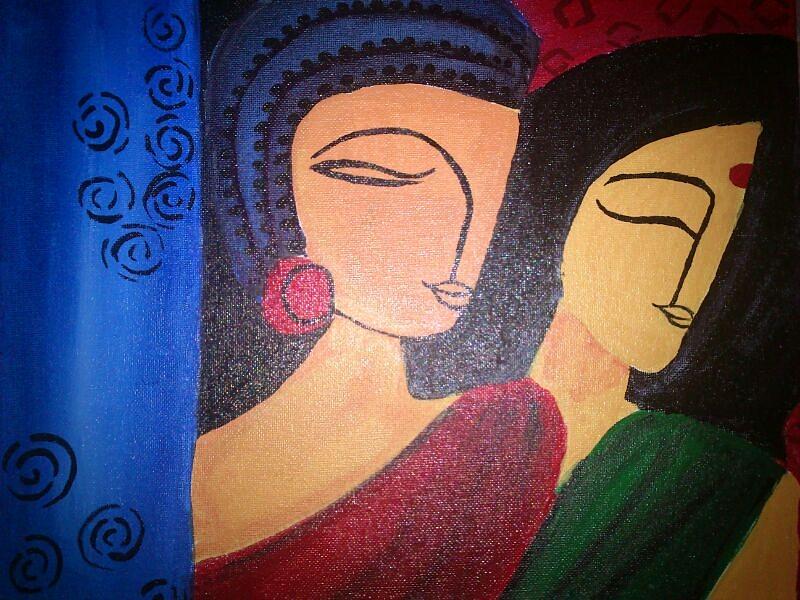 Classy Indian Canvas Painting Painting by Priyanka Ashar | Fine Art America