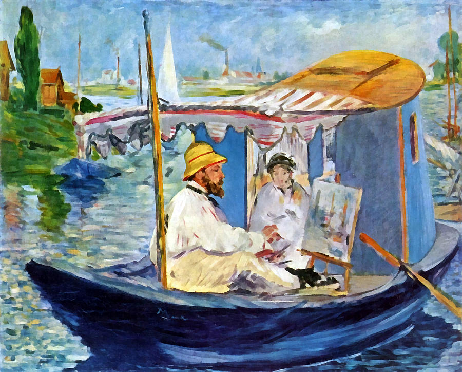 Edouard Manet Digital Art - Claude Monet in Argenteuil by Edouard Manet